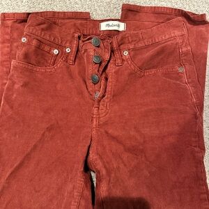 Madewell Rust Boot Cut Corduroy Pants